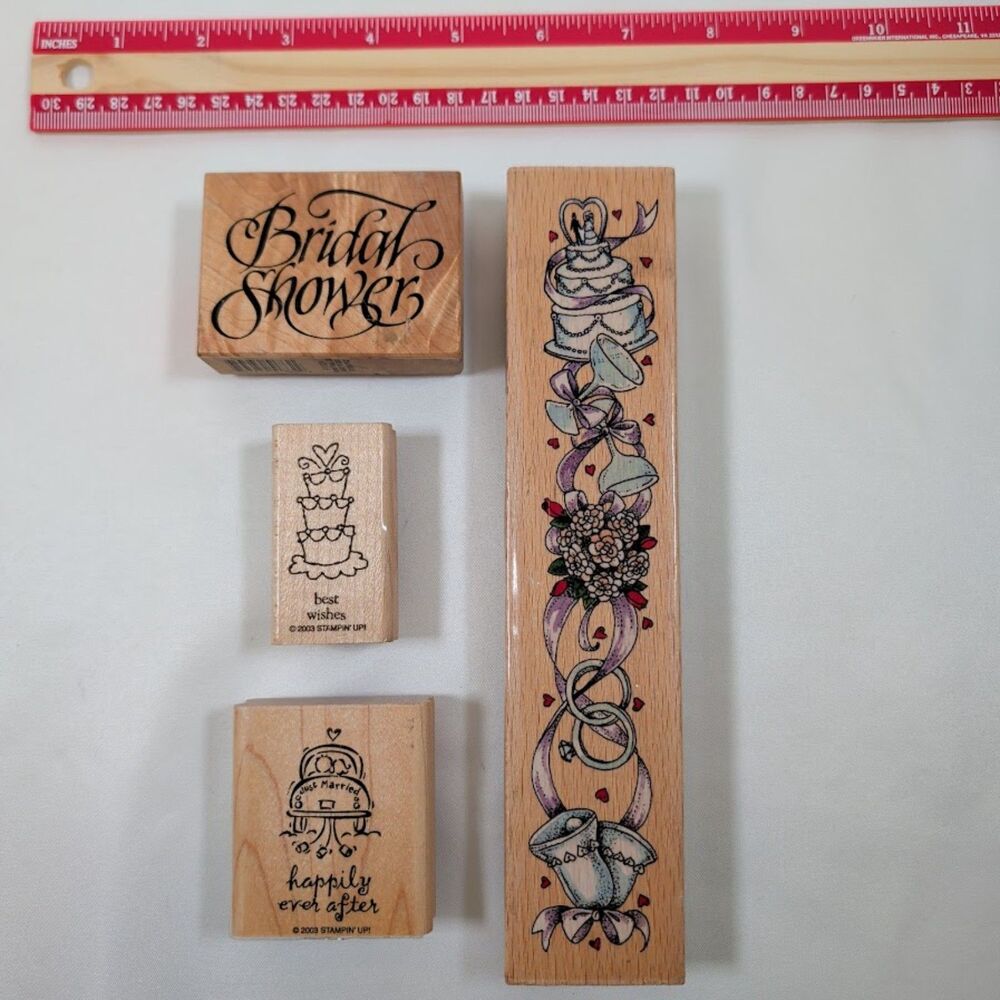 Lot #2 Wedding Rubber Stamps Stampin' Up SugarLoaf Bridal Shower Card Making 4